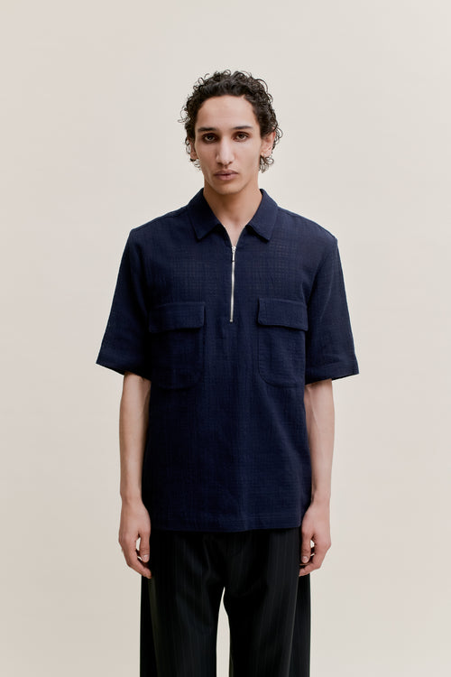 SPORTIVO STORE_Navin Zip Shirt Midnight Navy