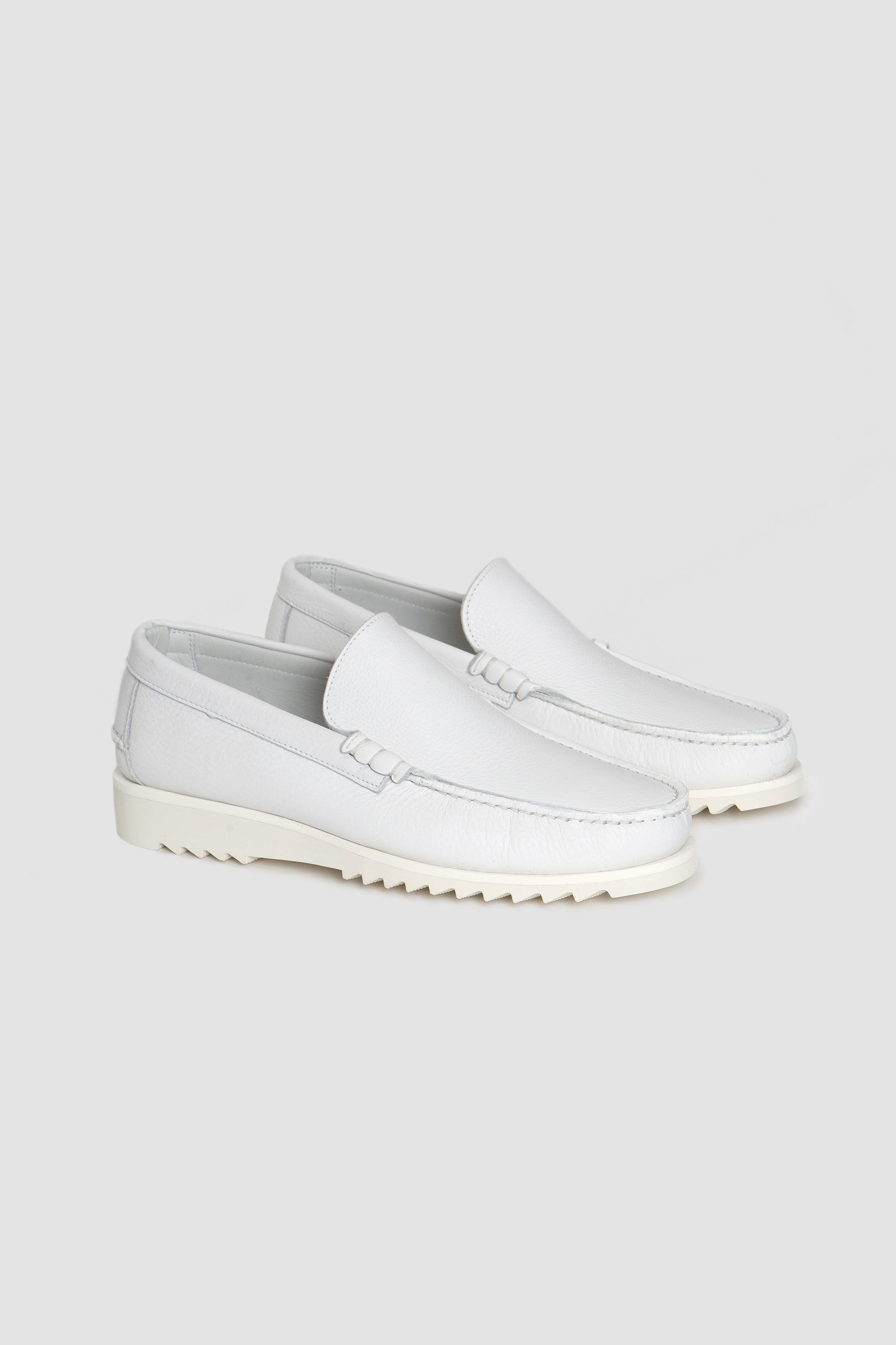 Paraboot Club Moc Full Grain Leather White_2