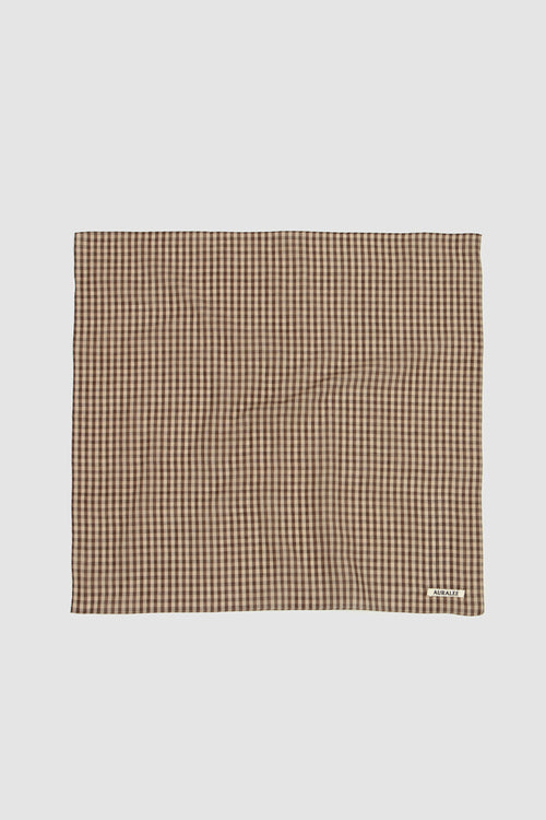 SPORTIVO STORE_Airy Light Cotton Check Scarf Brown Gingham
