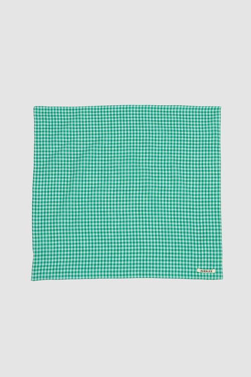 SPORTIVO STORE_Airy Light Cotton Check Scarf Green Gingham