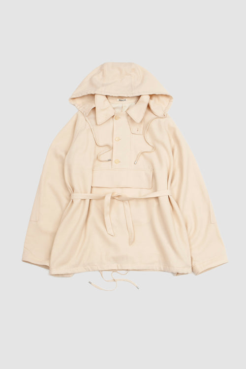 SPORTIVO STORE_Airy Wool Viyella Anorak Ivory White