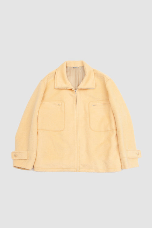 SPORTIVO STORE_Brushed Suri Alpaca Mohair Jacquard Zip Blouson Yellow