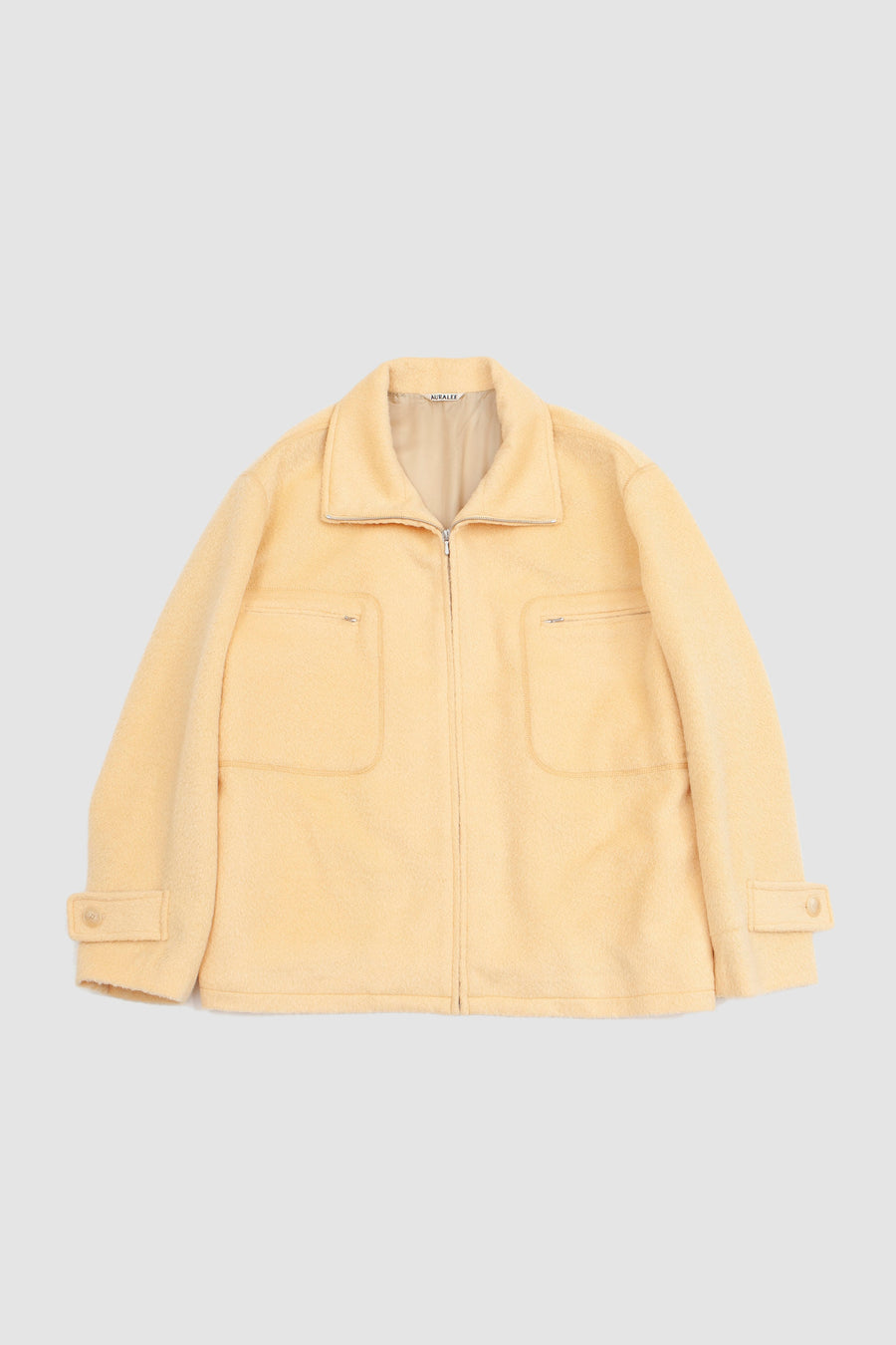 SPORTIVO STORE_Brushed Suri Alpaca Mohair Jacquard Zip Blouson Yellow