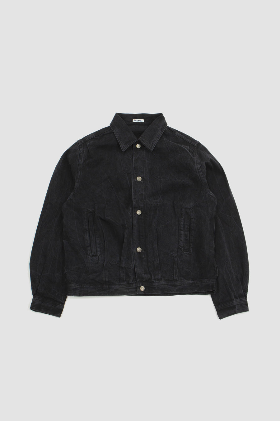 SPORTIVO STORE_Selvedge Faded Light Denim Blouson Lightning Effect Black