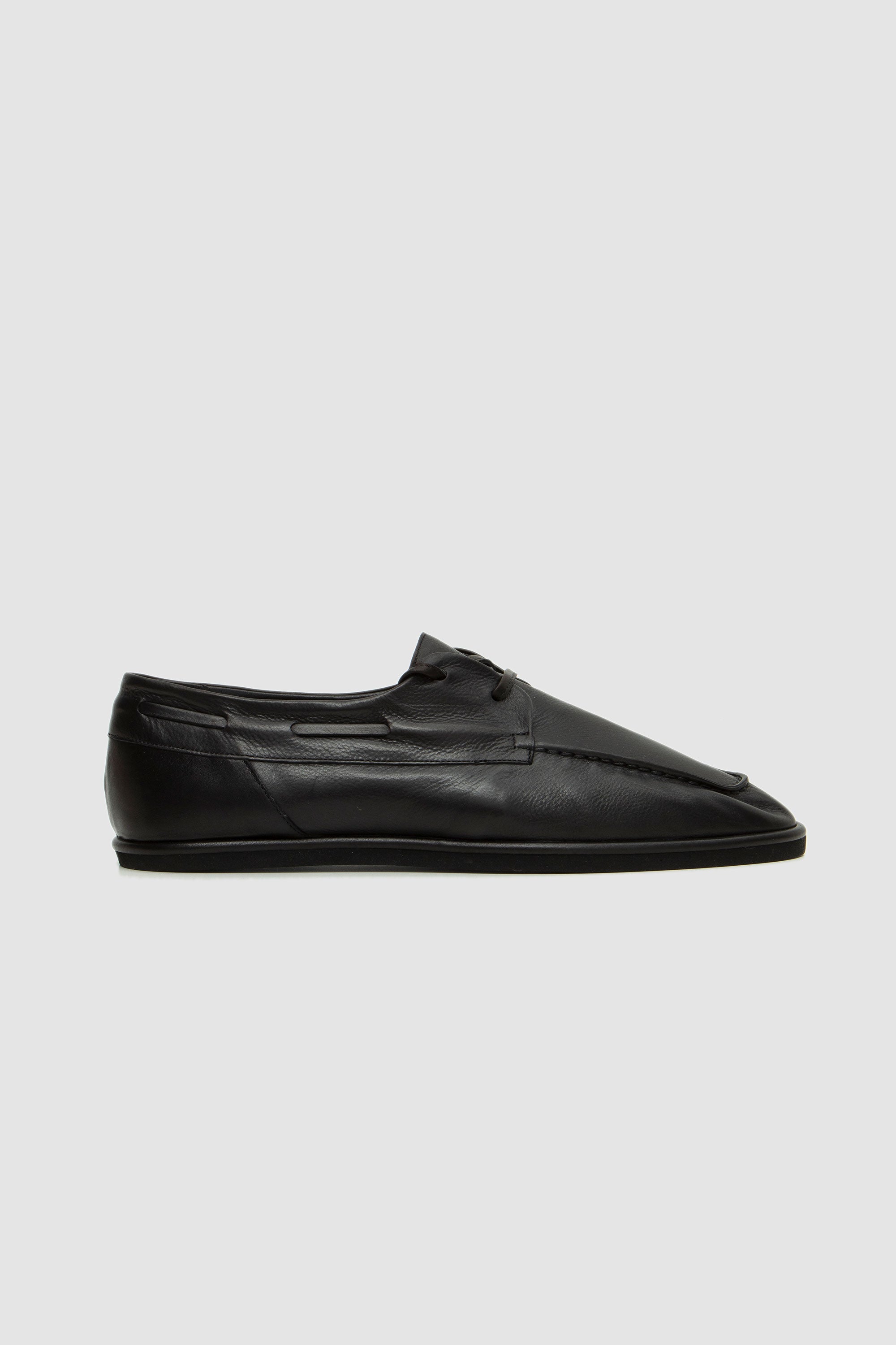 Soft Leather Deck Shoes Black