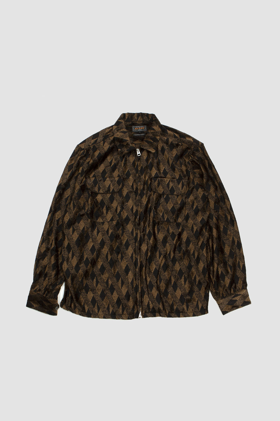 SPORTIVO STORE_Argyle Jacquard Zipper Blouson Black