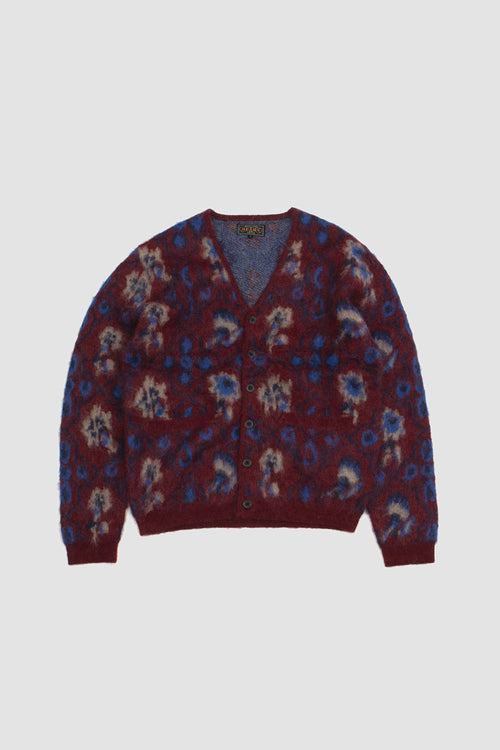 SPORTIVO STORE_Botanical Jacquard Cardigan Burgundy