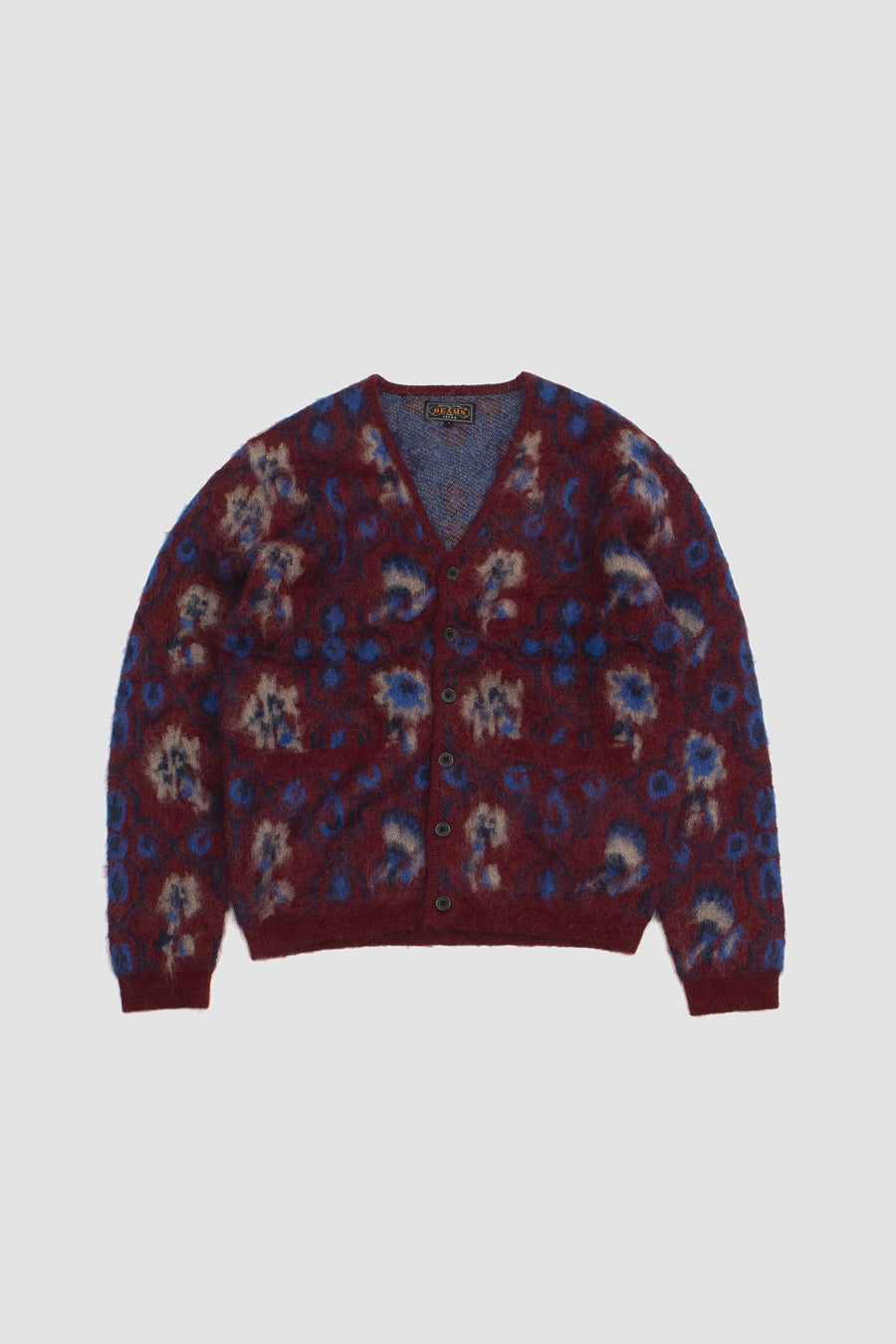SPORTIVO STORE_Botanical Jacquard Cardigan Burgundy