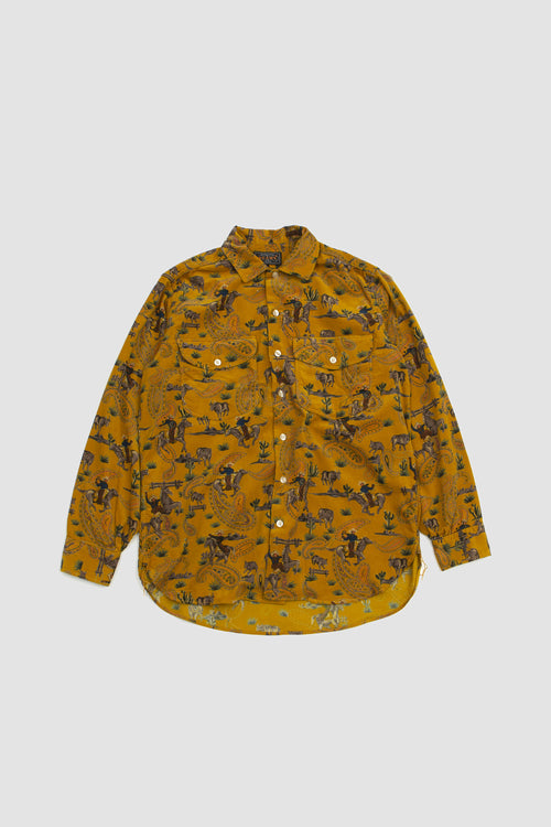 SPORTIVO STORE_Corduroy Print Work Shirt Yellow