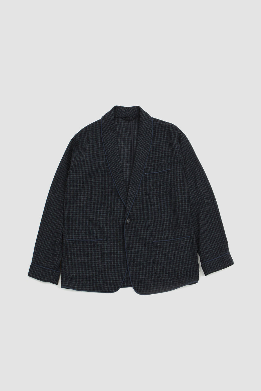 SPORTIVO STORE_Strong Twisted Wool Panama Smoking Jacket Blue