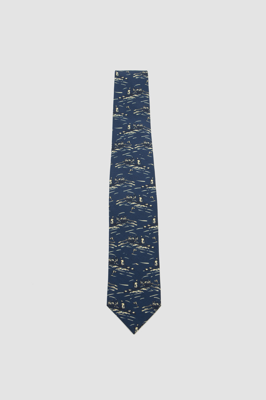 SPORTIVO STORE_Rowing Print Silk Tie Blue