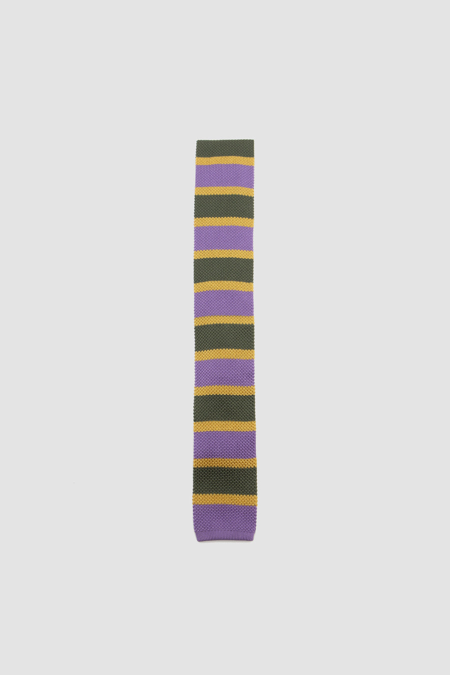 SPORTIVO STORE_Stripe Silk Knitted Tie Purple/Grey/Gold