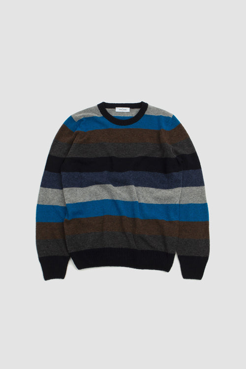 SPORTIVO STORE_Boucle' Crew Neck Sweater Multli Stripe Blue