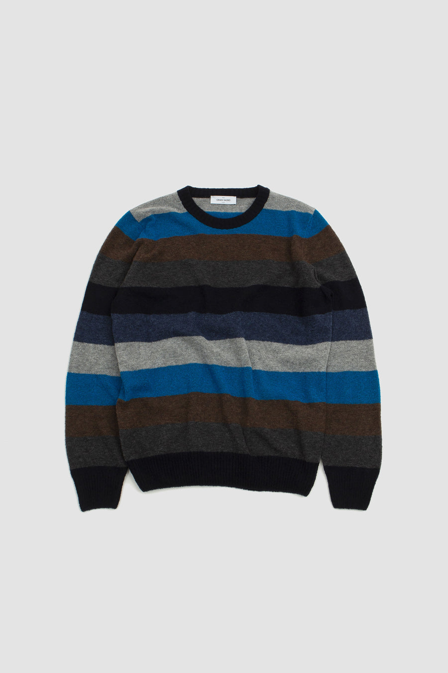 SPORTIVO STORE_Boucle' Crew Neck Sweater Multli Stripe Blue