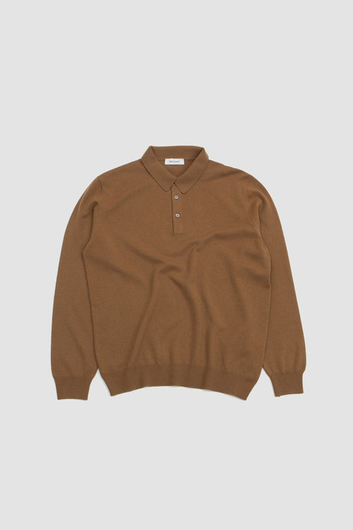 SPORTIVO STORE_Cashmere Wool LS Polo Camel