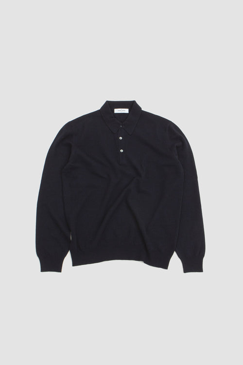 SPORTIVO STORE_Cashmere Wool LS Polo Navy