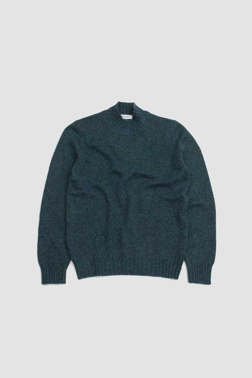 SPORTIVO STORE_Mock Neck Twisted Wool Sweater Bright Green