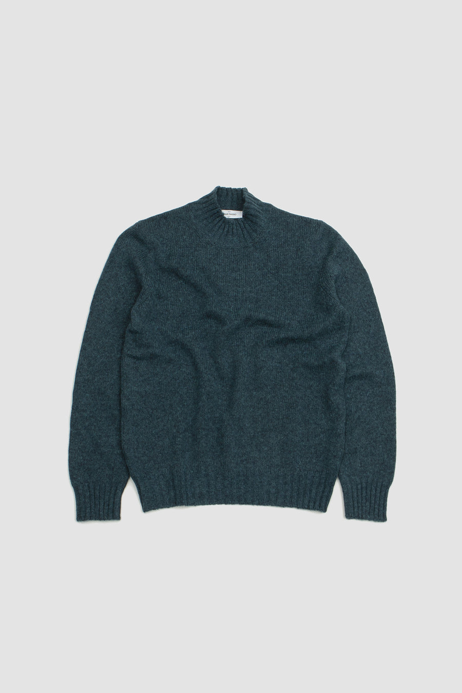 SPORTIVO STORE_Mock Neck Twisted Wool Sweater Bright Green