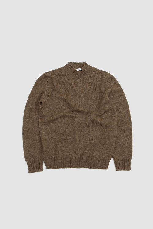 SPORTIVO STORE_Mock Neck Twisted Wool Sweater Coffee