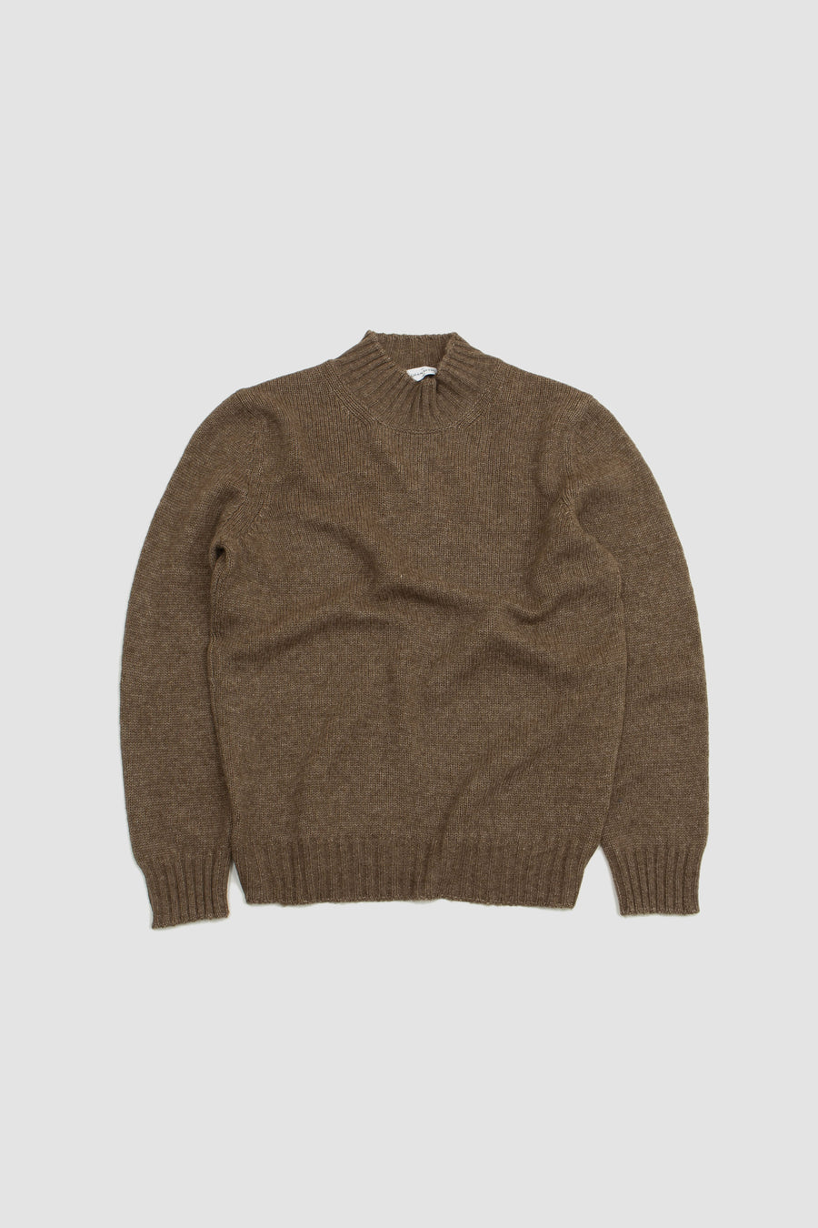 SPORTIVO STORE_Mock Neck Twisted Wool Sweater Coffee