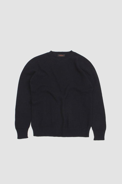 SPORTIVO STORE_Rain Wool Crew Neck Sweater Navy