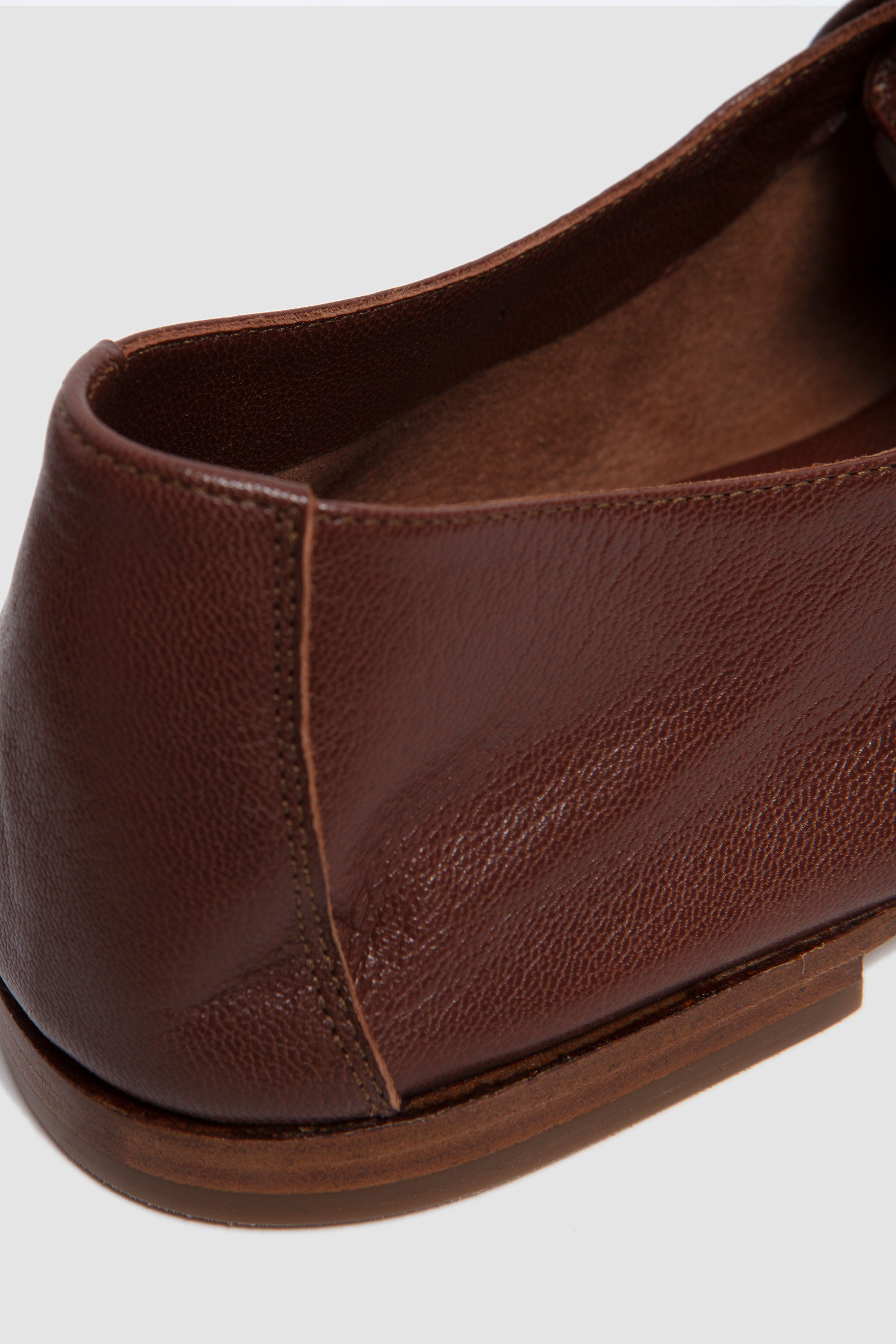 Plegada Supple Shiny Leather Lit Flat Shoes Chestnut_6