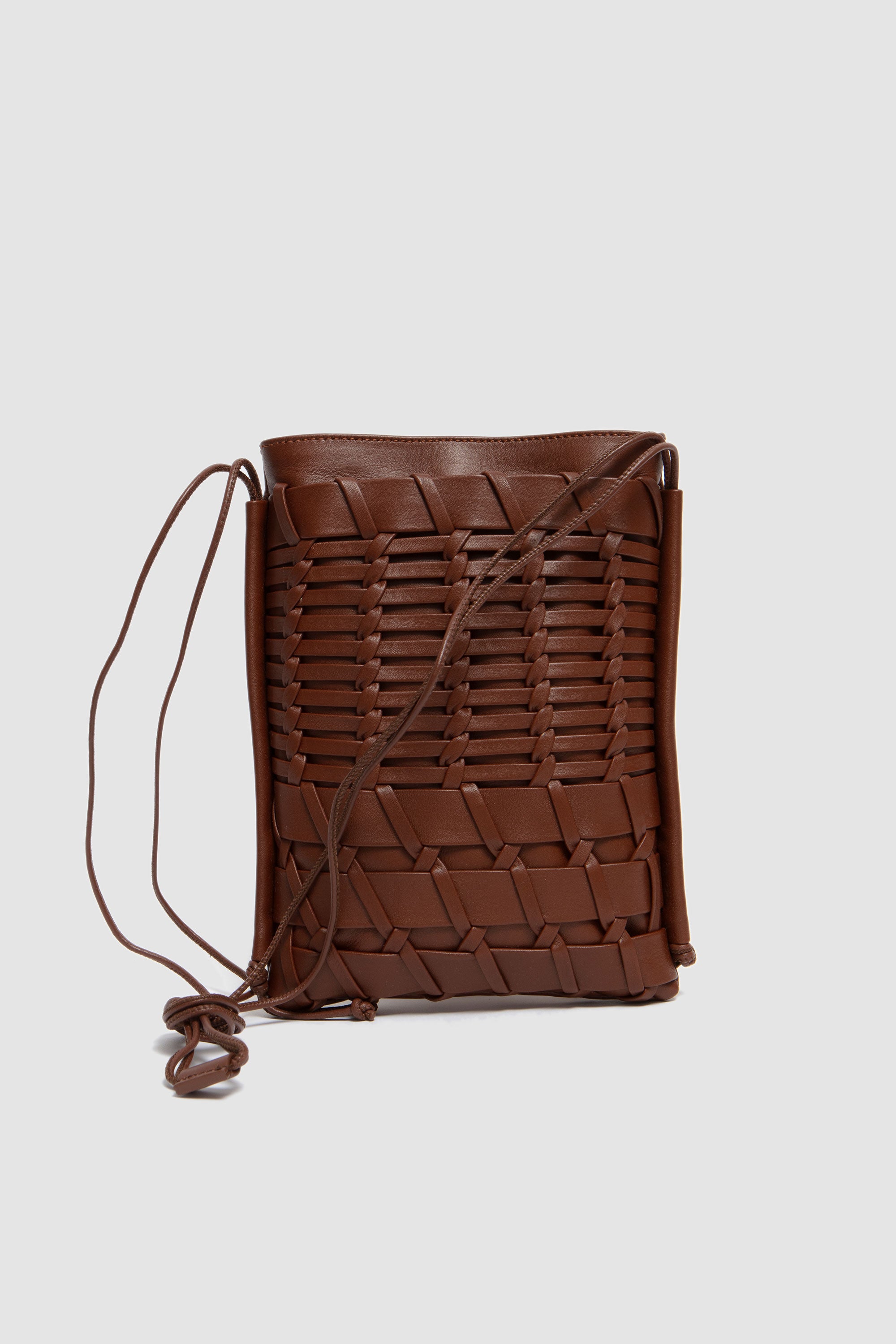 Trena Flat Square Crossbody Bag Chestnut