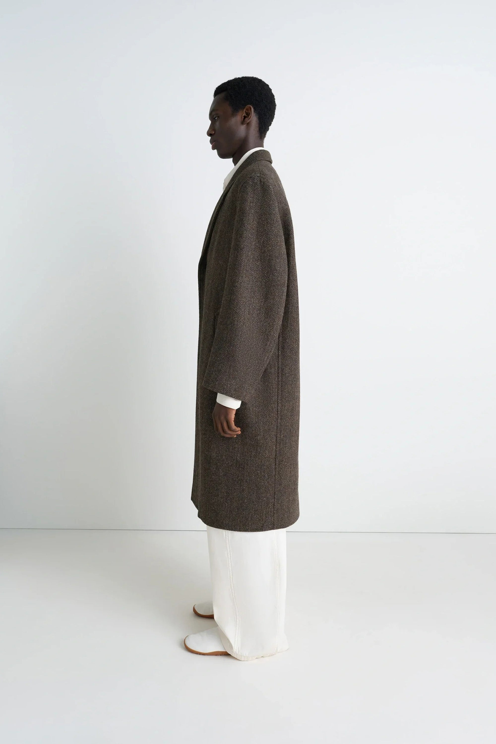 Chesterfield Coat Black/ Brown Melange