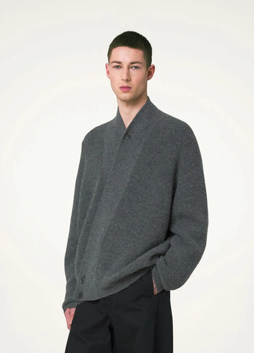 SPORTIVO STORE_Wrap Cardigan Grey Melange