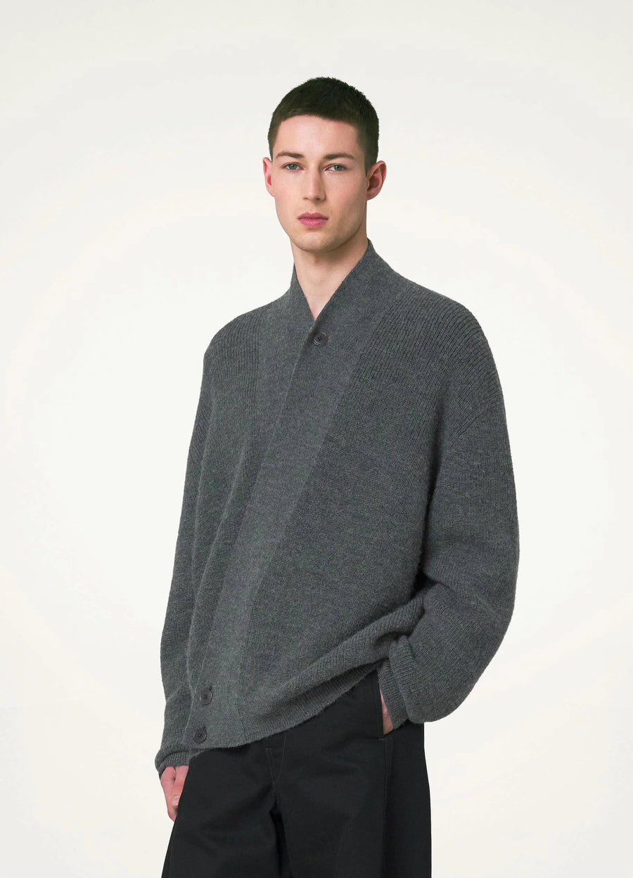 SPORTIVO STORE_Wrap Cardigan Grey Melange