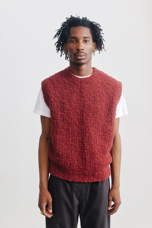 SPORTIVO STORE_Lundur Knit Vest Brick Boucle