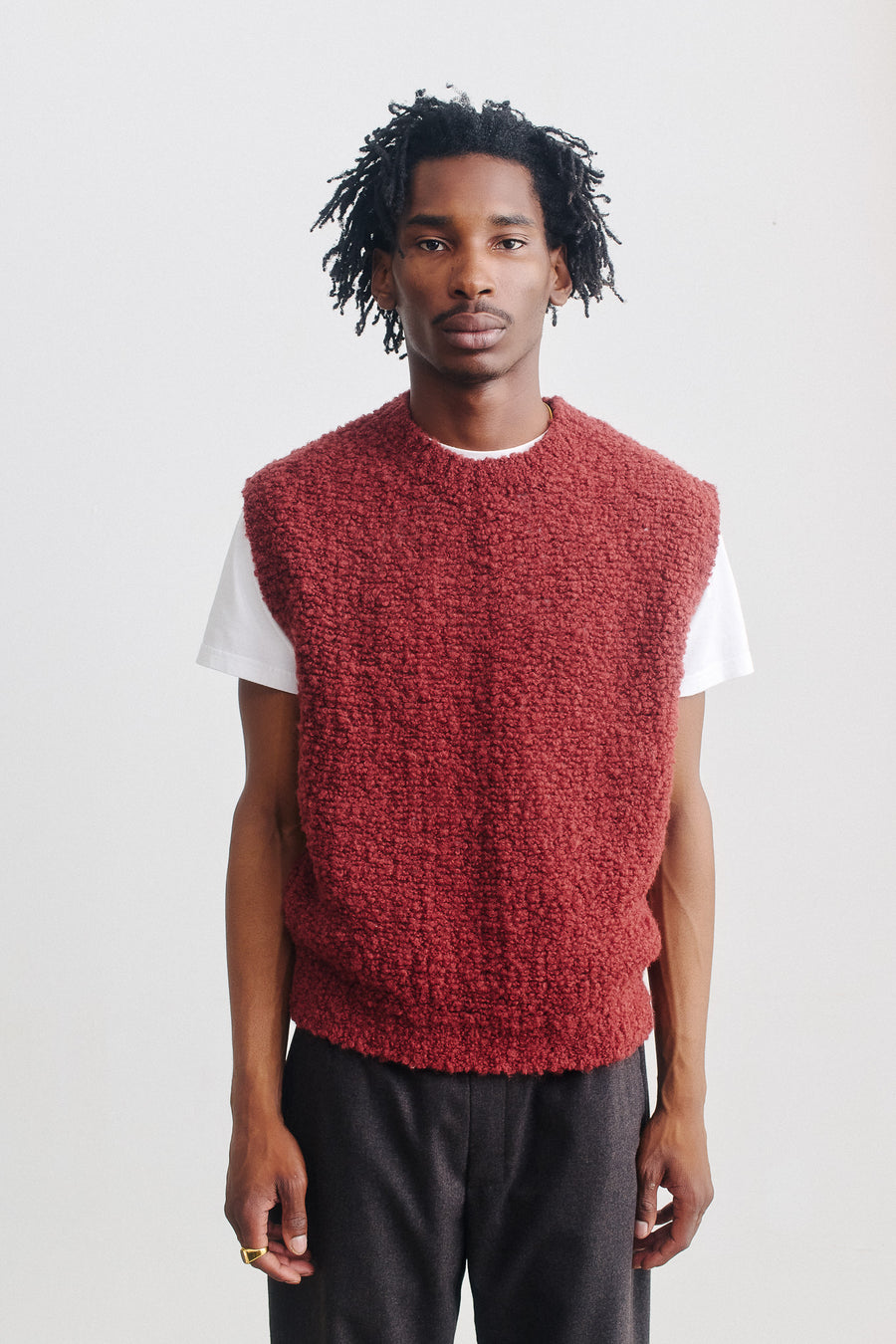 SPORTIVO STORE_Lundur Knit Vest Brick Boucle
