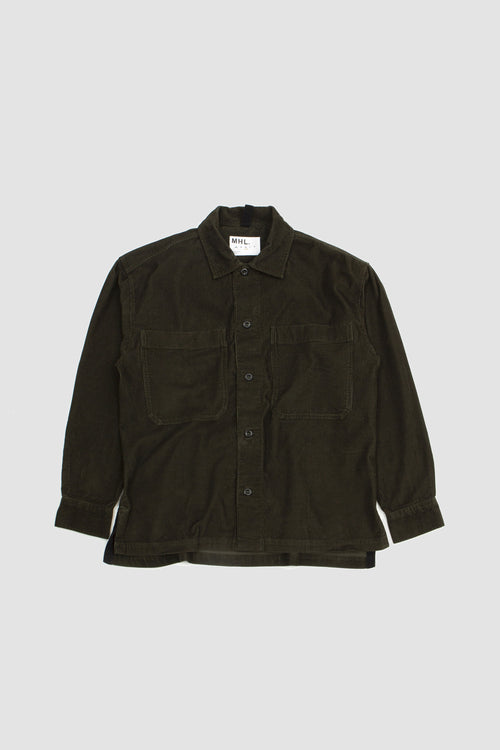 SPORTIVO STORE_Big Pocket Shirt Dry Cotton Needlecord Forest