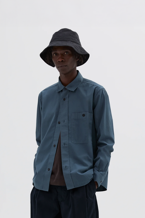 SPORTIVO STORE_Overall Shirt Washed Cotton Poplin Mineral Blue