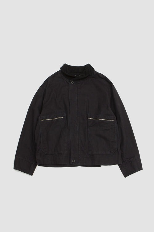 SPORTIVO STORE_Rib Neck Jacket Indigo Twill Indigo