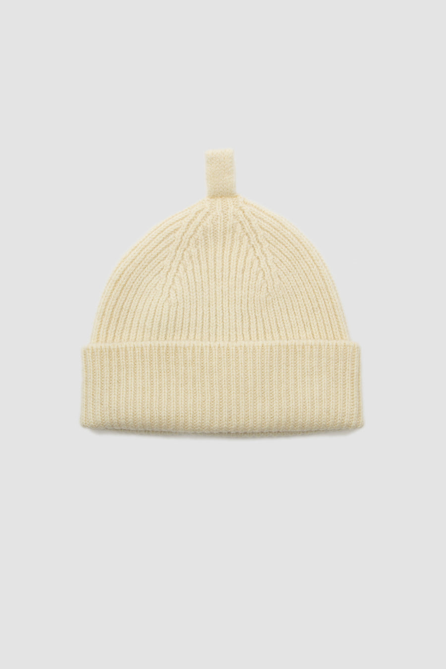 SPORTIVO STORE_Simple Ribbed Hat British Wool Ecru