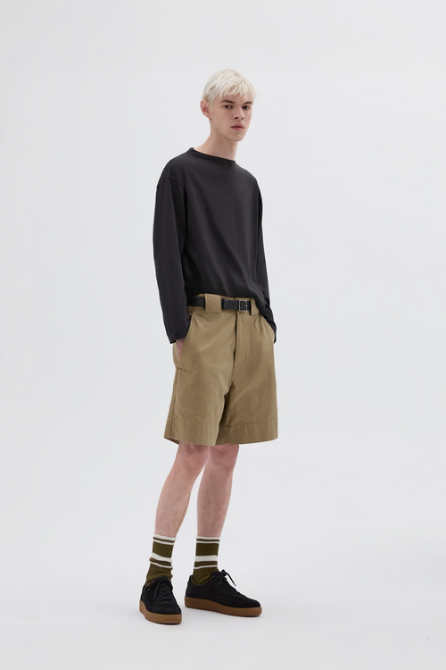SPORTIVO STORE_Sport Shorts Irregular Cotton Drill Oat