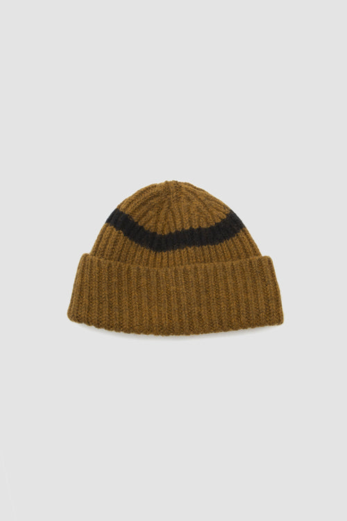 SPORTIVO STORE_Two Colour Beanie British Merino Mustard/Black