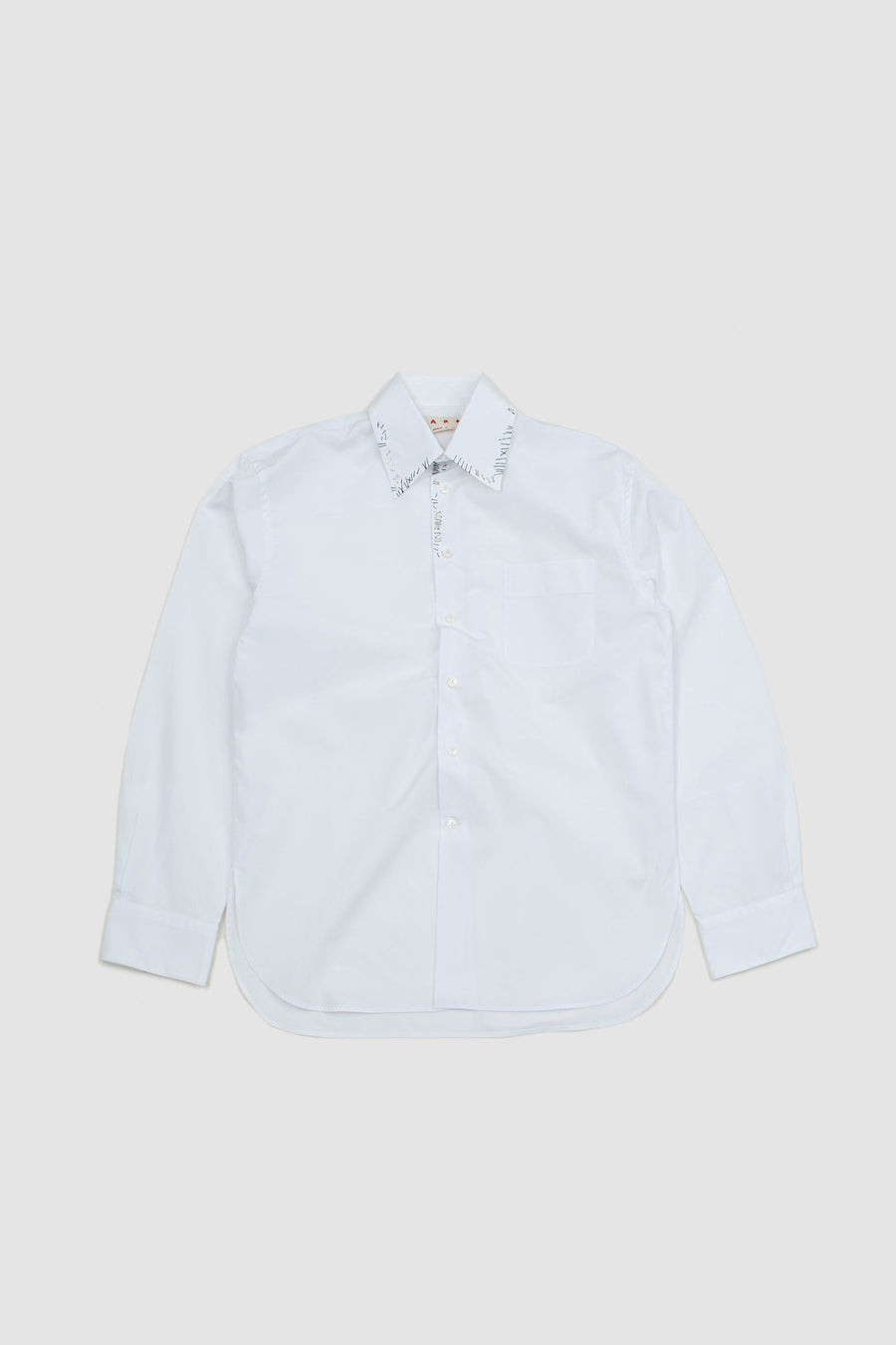 SPORTIVO STORE_Embroidery Shirt Organic Poplin Lily White