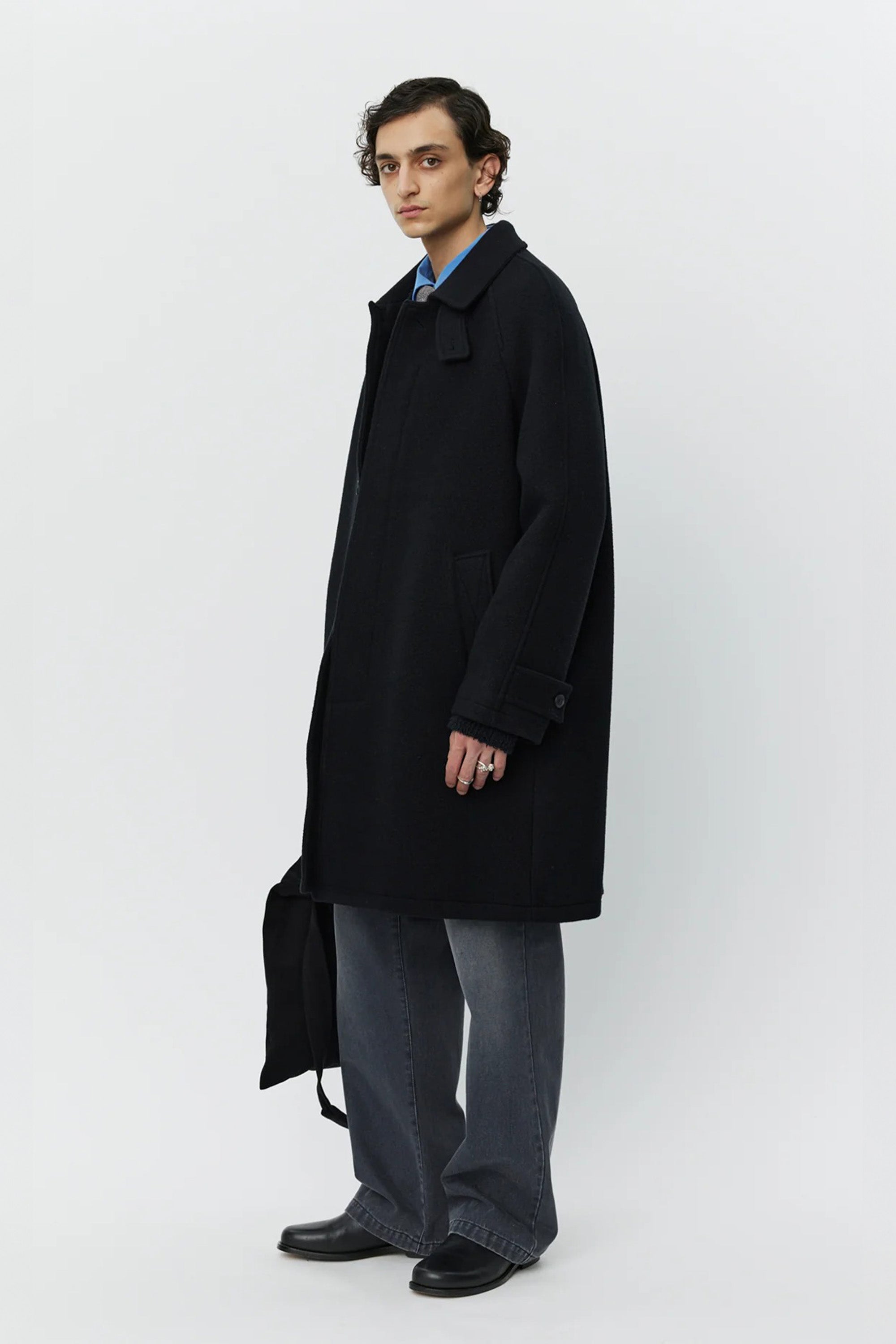 Accession Coat Black Recycled Wool