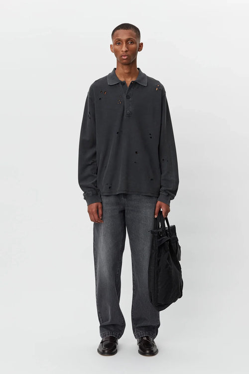 SPORTIVO STORE_Destroyed Polo Sweater Black
