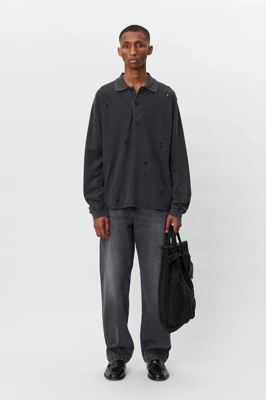 SPORTIVO STORE_Destroyed Polo Sweater Black