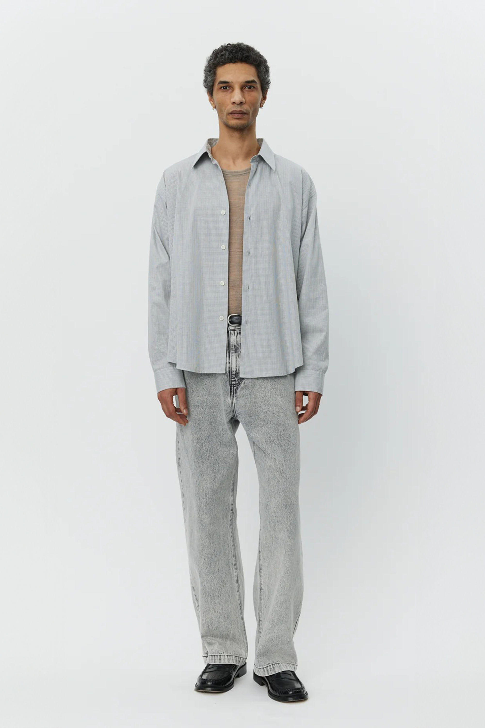 Exact Shirt Grey Micro Check