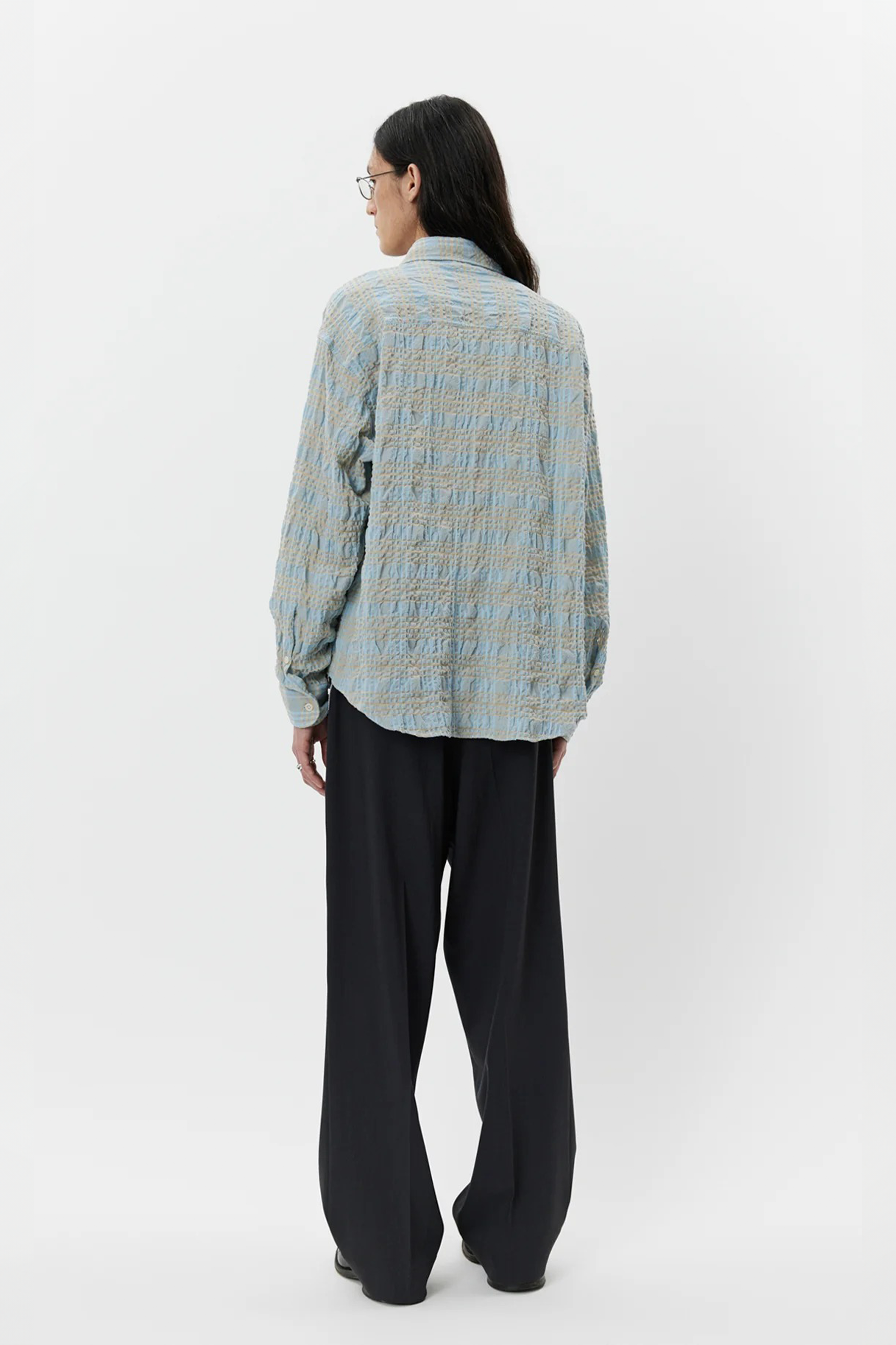 Exact Shirt Pale Blue Structured Check