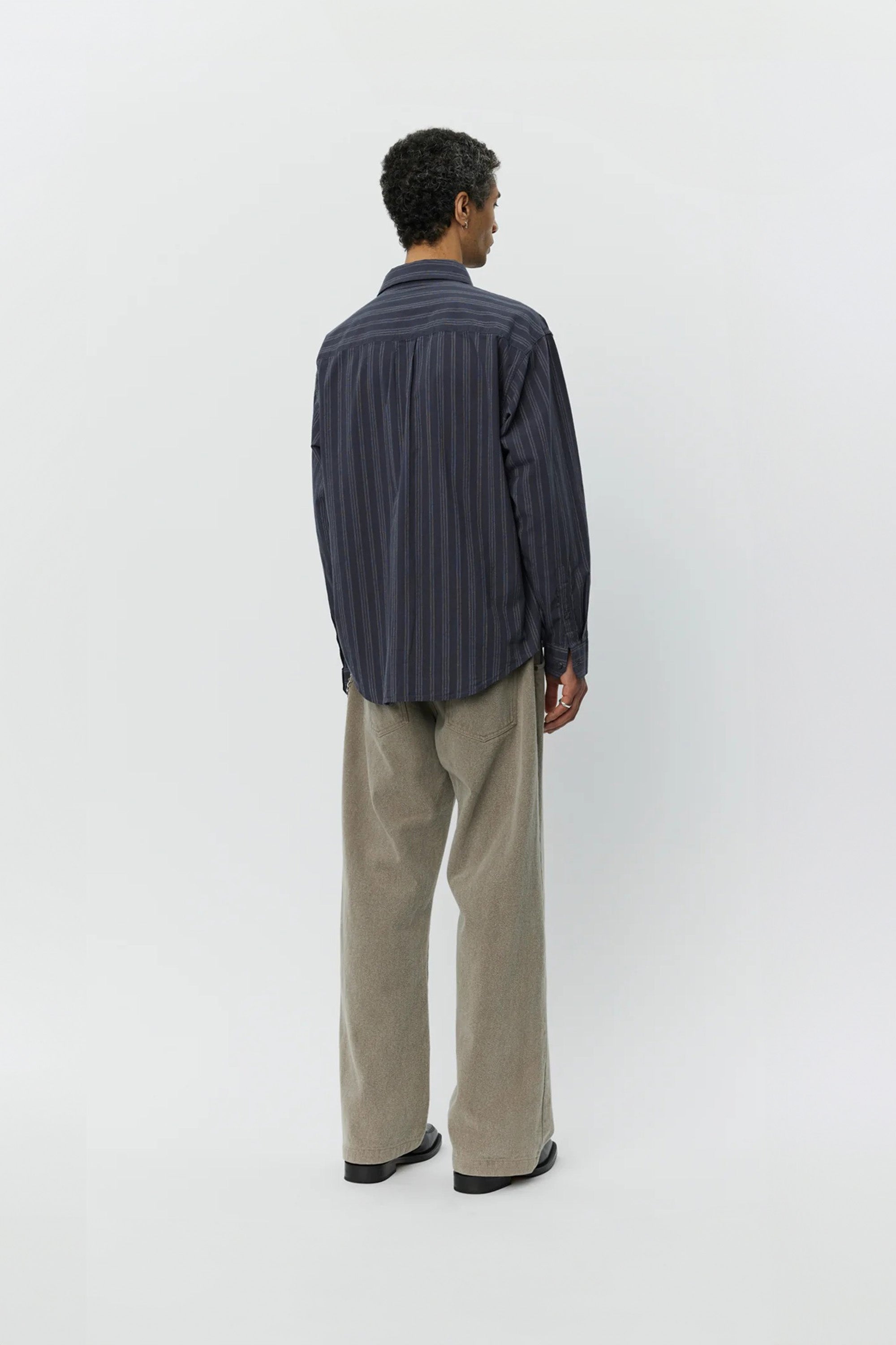 Executive Shirt Dark Grey Double Stripe