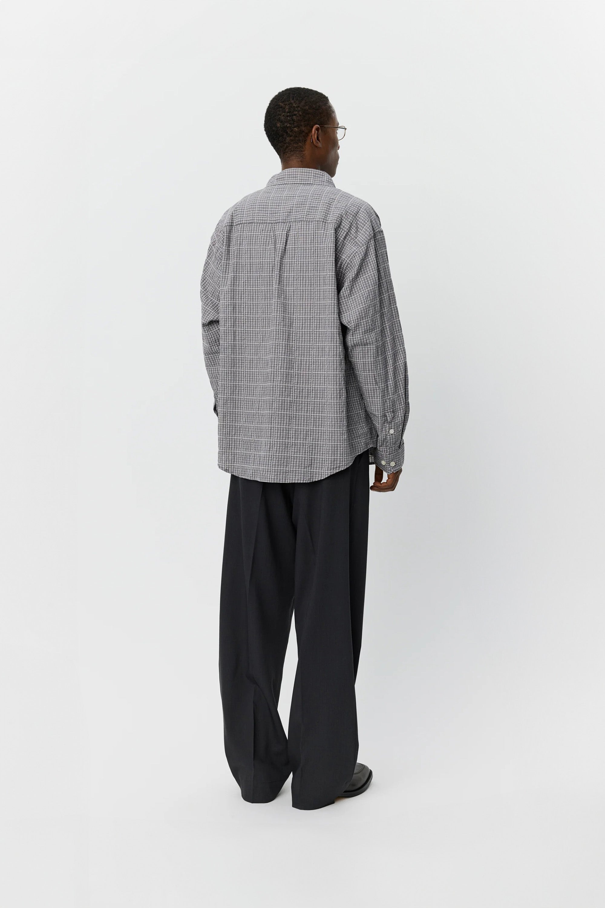 Executive Shirt Grey Textured Check
