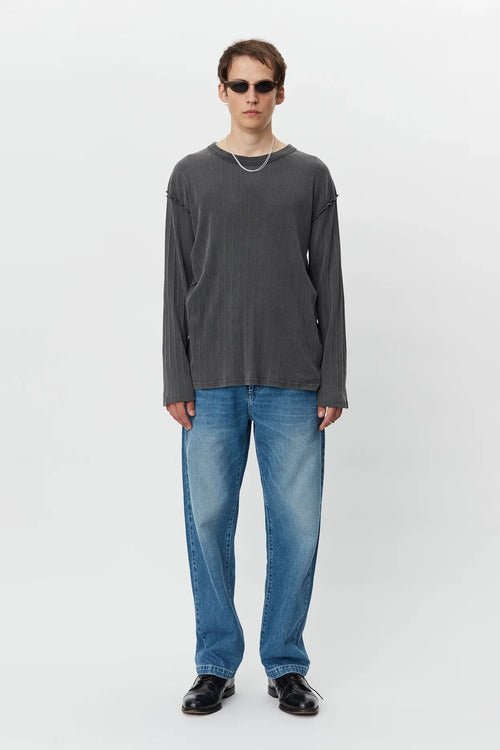 SPORTIVO STORE_New Rib LS Tee Washed Graphite