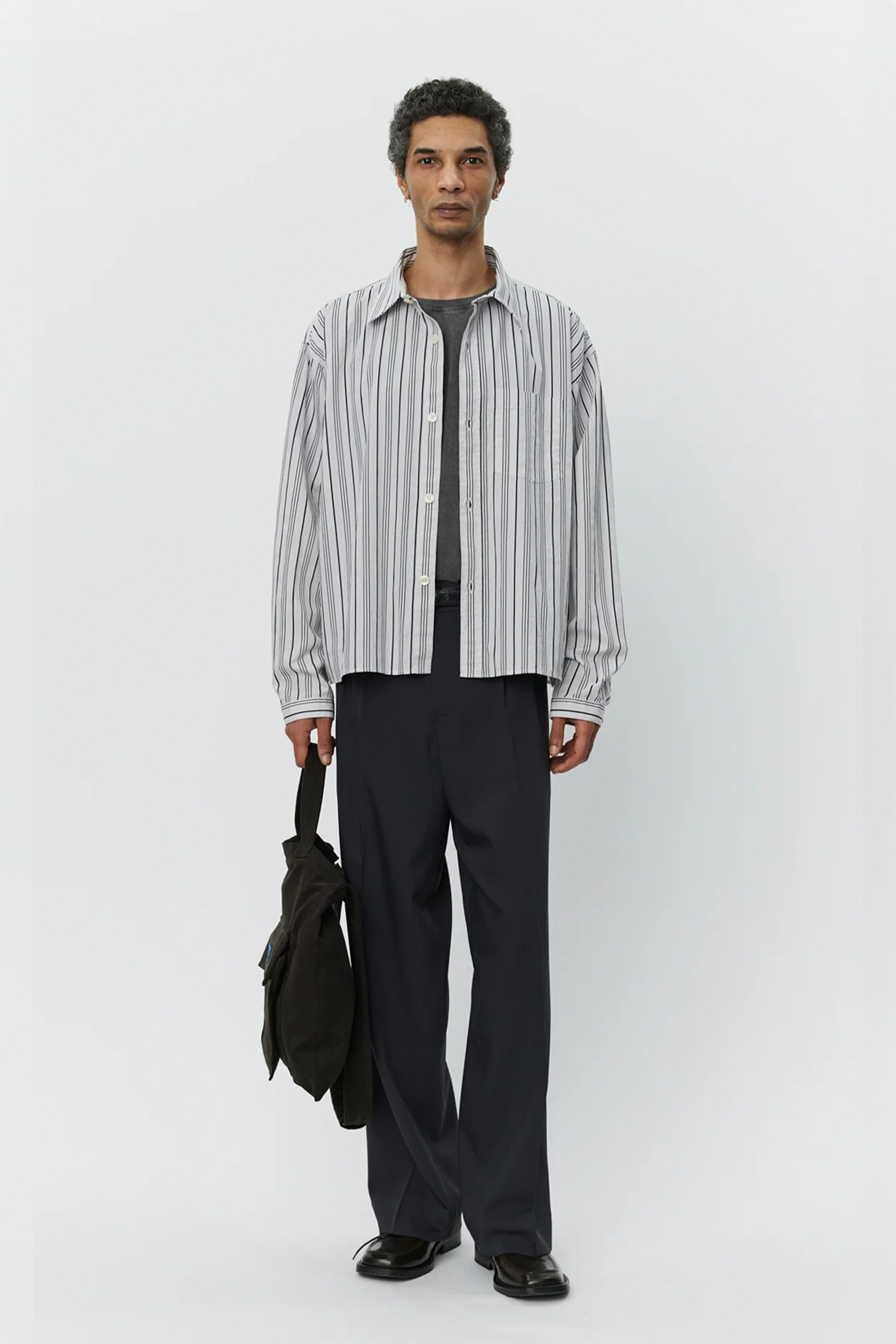 Snooze Shirt Grey Raised Stripe