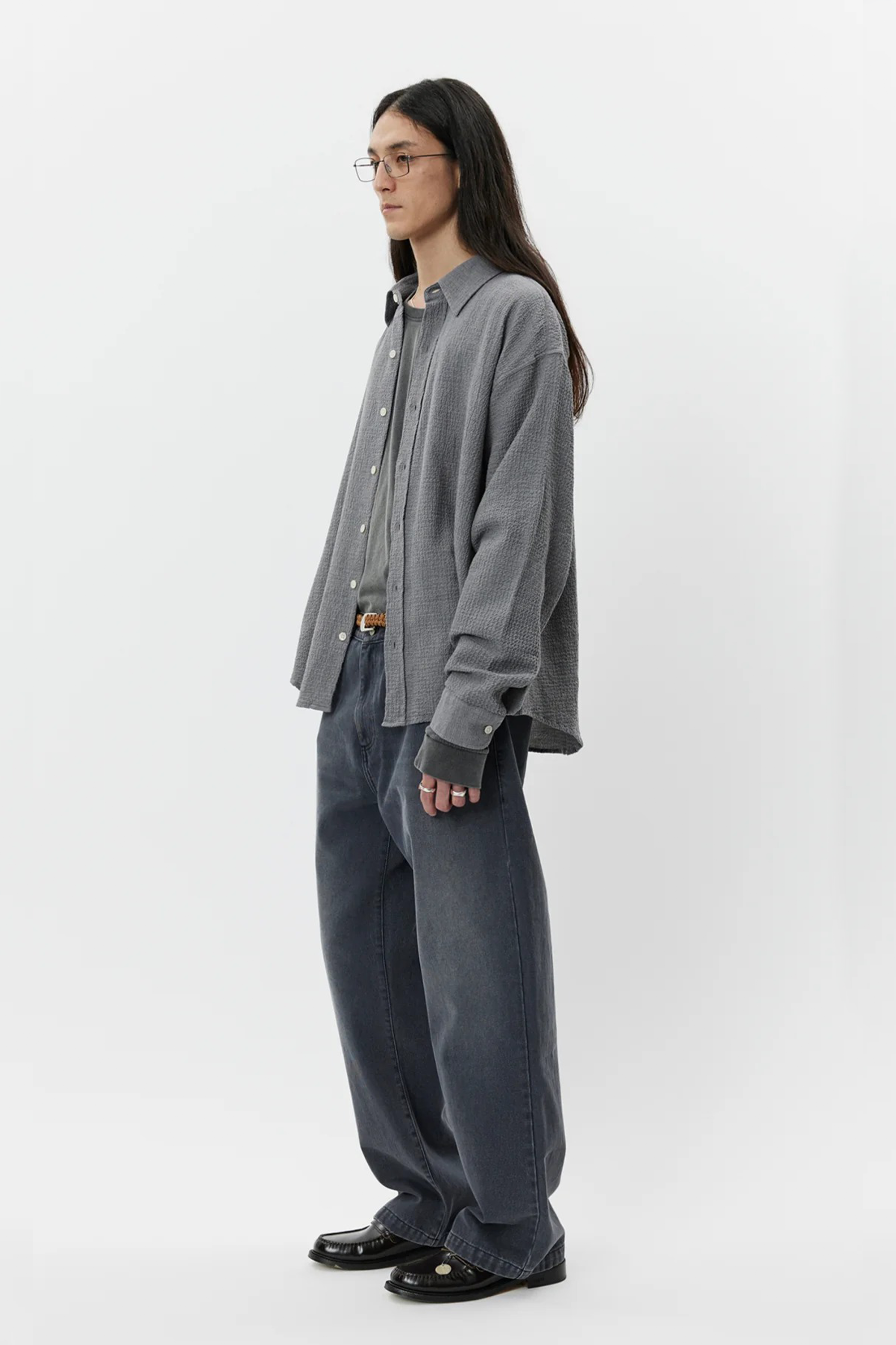 Vacation Shirt Pavement Grey Seersucker