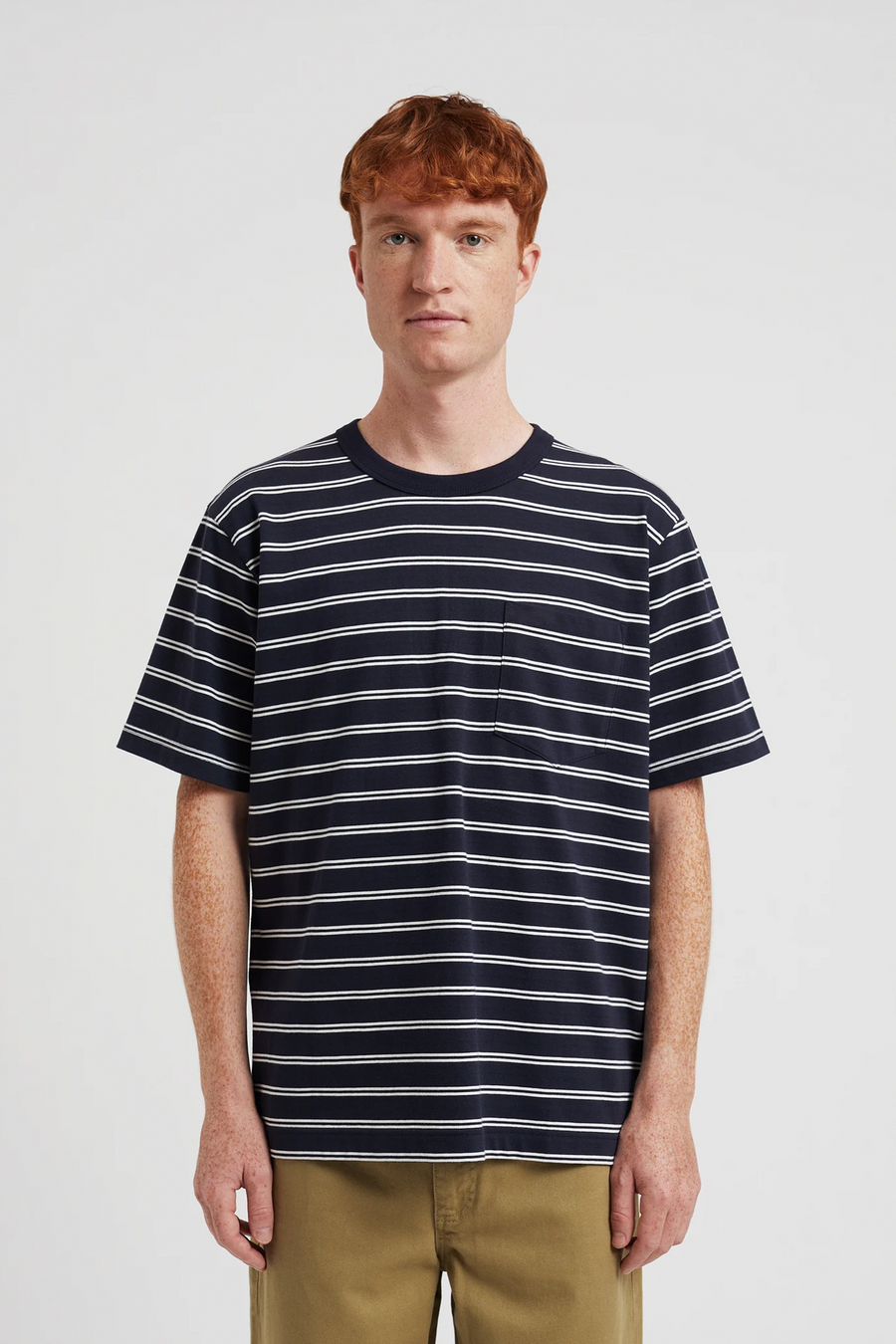 SPORTIVO STORE_Holger Organic Sailor Stripe Pocket T- Shirt Dark Navy
